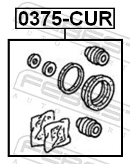 0375CUR Febest Kit de reparação de suporte do freio traseiro