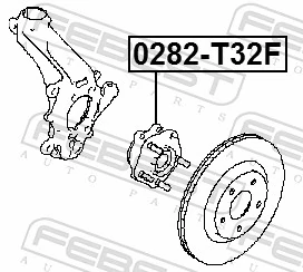 0282T32F Febest Cubo dianteiro