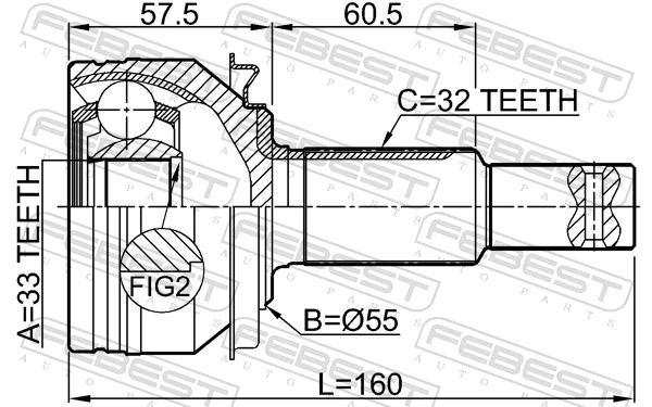 Junta homocinética externa dianteira para Nissan Altima L33 