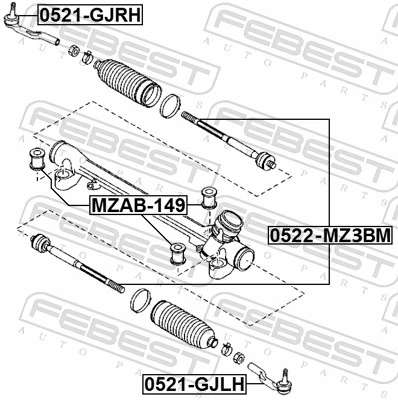 0522MZ3BM Febest Tração de direção