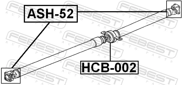 HCB002 Febest Rolamento suspenso da junta universal