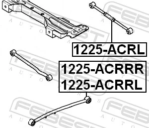1225ACRL Febest Barra transversal de suspensão traseira