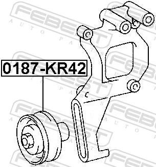 0187KR42 Febest Rolo de reguladora de tensão da correia de transmissão