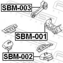 SBM002 Febest Coxim (suporte) esquerdo/direito de motor