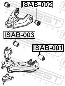 ISAB001 Febest Bloco silencioso dianteiro do braço oscilante inferior