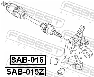 SAB015Z Febest Bloco silencioso do pino de apoio traseiro