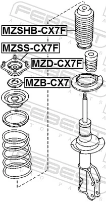 MZSSCX7F Febest Suporte de amortecedor dianteiro