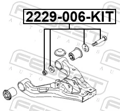 2229006KIT Febest Parafuso de fixação de braço oscilante dianteiro, inferior