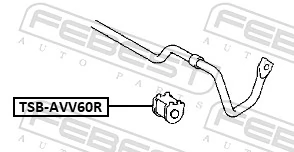 TSBAVV60R Febest Bucha de estabilizador traseiro