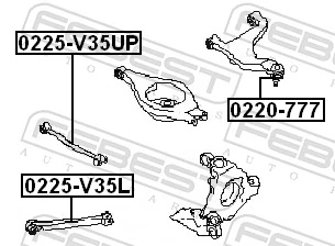0220777 Febest Suporte de esfera superior de suspensão traseira