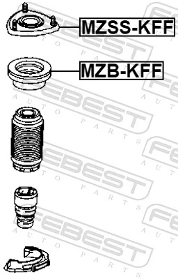 TK483438X Mazda Rolamento de suporte do amortecedor dianteiro