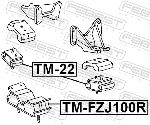 Coxim de transmissão (suporte da caixa de mudança) para Toyota Land Cruiser 80 J8