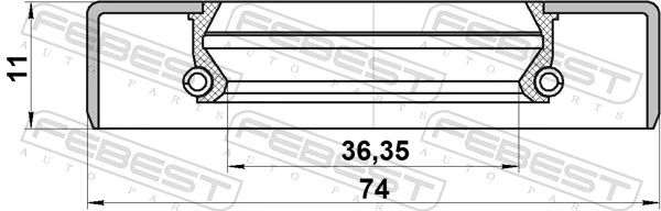 95GDS39741111R Febest Bucim da haste de redutor do eixo traseiro