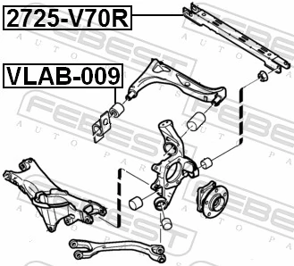 VLAB009 Febest Bloco silencioso de viga traseira (de plataforma veicular)