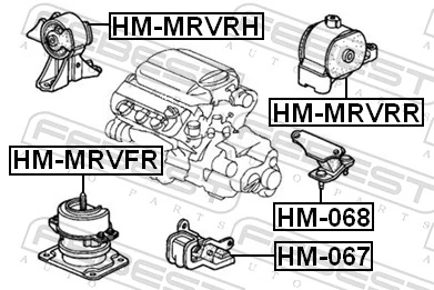 HMMRVRH Febest Coxim (suporte) direito de motor