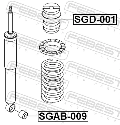 SGD001 Febest Pára-choque (grade de proteção) de amortecedor traseiro