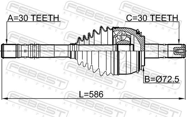  Junta homocinética externa dianteira Toyota Land Cruiser 100 SUV (J10) (1998 - 2005) 100
