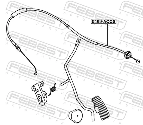 0499ACCS Febest Cabo/pedal de gás (de acelerador)