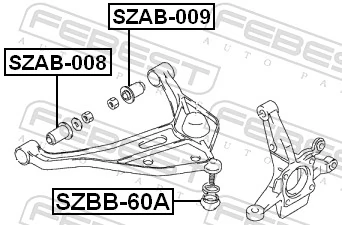 Bloco silencioso dianteiro do braço oscilante inferior Suzuki Grand Vitara  FT, HT