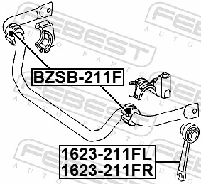 BZSB211F Febest Bucha de estabilizador dianteiro