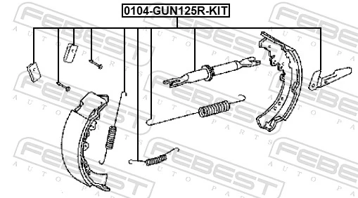 Compre 049430K020 Toyota Kit de montagem das sapatas traseiras de tambor