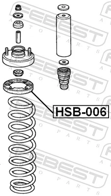 HSB006 Febest Espaçador (anel de borracha) da mola dianteira superior