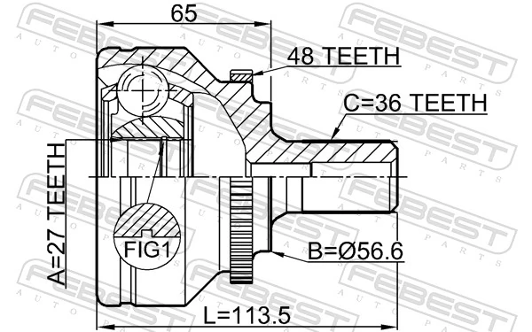 Junta homocinética externa dianteira para Volvo V40  VW