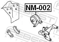 NM002 Febest Coxim (suporte) direito de motor