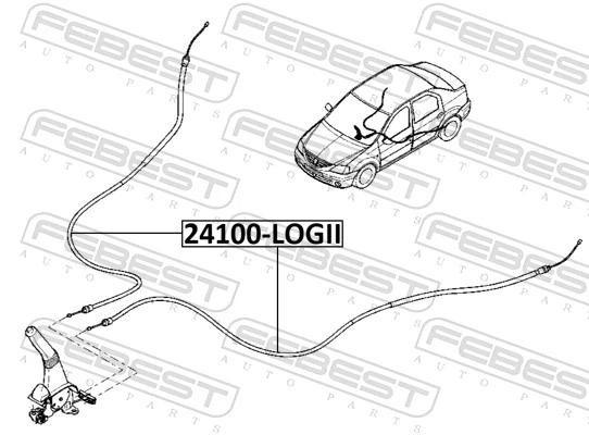 Cabo traseiro direito/esquerdo do freio de estacionamento Peugeot/Citroen E074108