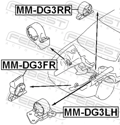 MMDG3LH Febest Coxim (suporte) esquerdo de motor