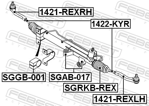 1422KYR Febest Tração de direção