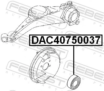 DAC40750037 Febest Rolamento de cubo traseiro