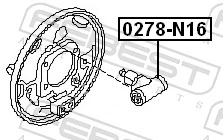 Cilindro traseiro do freio de rodas de trabalho Nissan Almera II N16