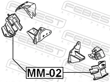 MM02 Febest Coxim (suporte) esquerdo/direito de motor