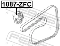 1887ZFC Febest Rolo de reguladora de tensão da correia de transmissão