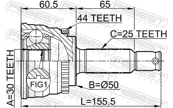  Junta homocinética externa dianteira Hyundai Elantra III sedan (XD) (2000 - 2006) III