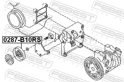 0287B10RS Febest Rolo de reguladora de tensão da correia de transmissão