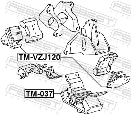 Coxim (suporte) dianteiro de motor para Toyota Land Cruiser 90 J9