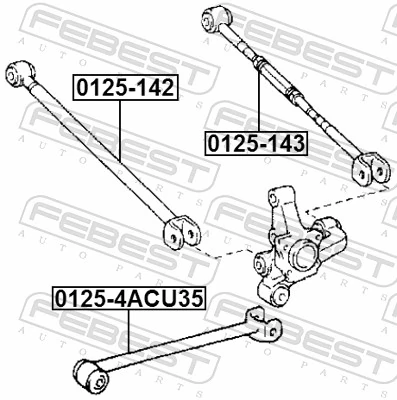 0125143 Febest Barra transversal de suspensão traseira