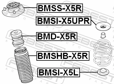 BMSIX5UPR Febest Espaçador (anel de borracha) da mola traseira superior