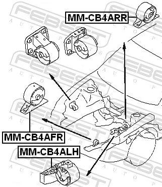 MMCB4ALH Febest Coxim (suporte) esquerdo de motor