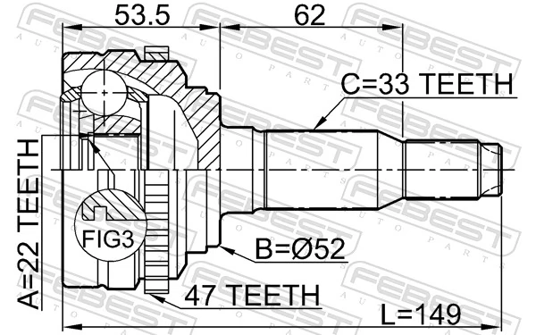 Compre Junta homocinética externa dianteira Chevrolet Lacetti 
