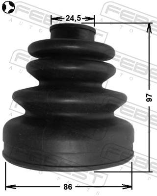  Bota de proteção interna de junta homocinética do semieixo dianteiro Nissan Pathfinder SUV (R50) (1995 - 2004) 