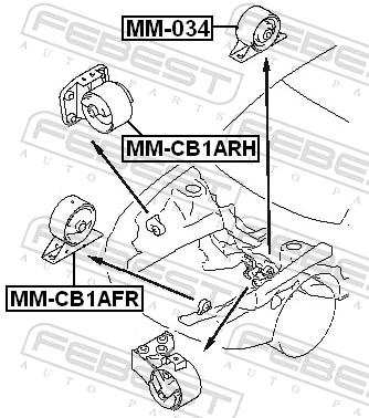 Coxim (suporte) traseiro de motor MR102115 Hyundai/Kia