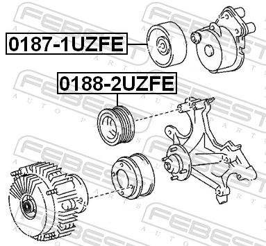 Rolo de reguladora de tensão da correia de transmissão para Toyota Land Cruiser 100 J10