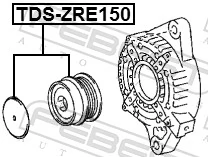 TDSZRE150 Febest Polia do gerador