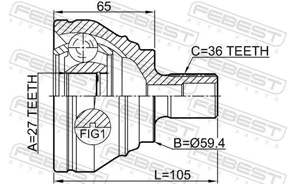 Junta homocinética externa dianteira para Skoda SuperB III 3V3