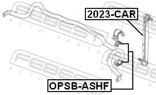 OPSBASHF Febest Bucha superior de estabilizador dianteiro