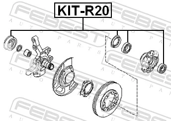 KITR20 Febest Rolamento de cubo dianteiro