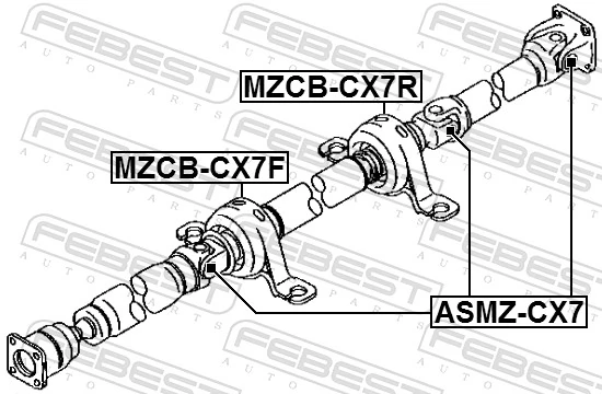Cruzeta da junta universal traseira para Mazda CX-7  ER
